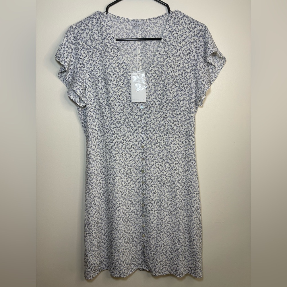 Rails Helena Blue Garden Floral Button Front Mini Dress Size S - Picture 3 of 13